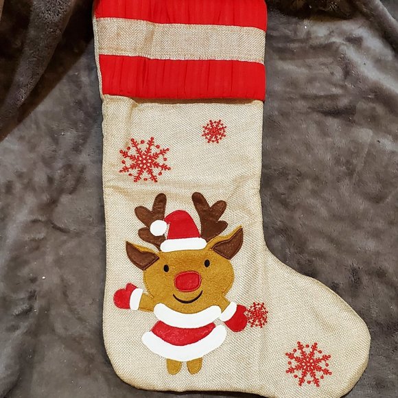 RUDOLPH THE RED NOSED REINDEER *CHRISTMAS STOCKING *17” * CUTE * NEW - Picture 1 of 5